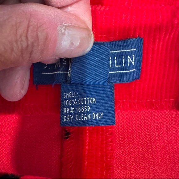 J. MCLAUGHLIN Size 12 Skirt Red Corduroy Black Dog - Picture 4 of 5